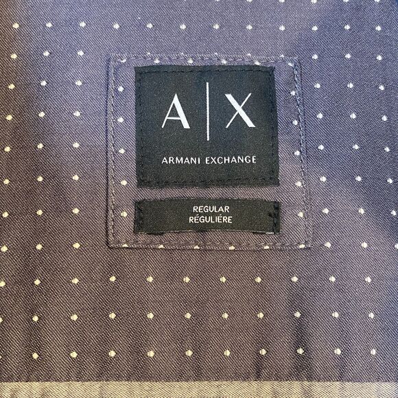 Armani Exchange Men's Regular Fit Long Sleeve Button Up Shirt Size M Dark Gray - Picture 10 of 11